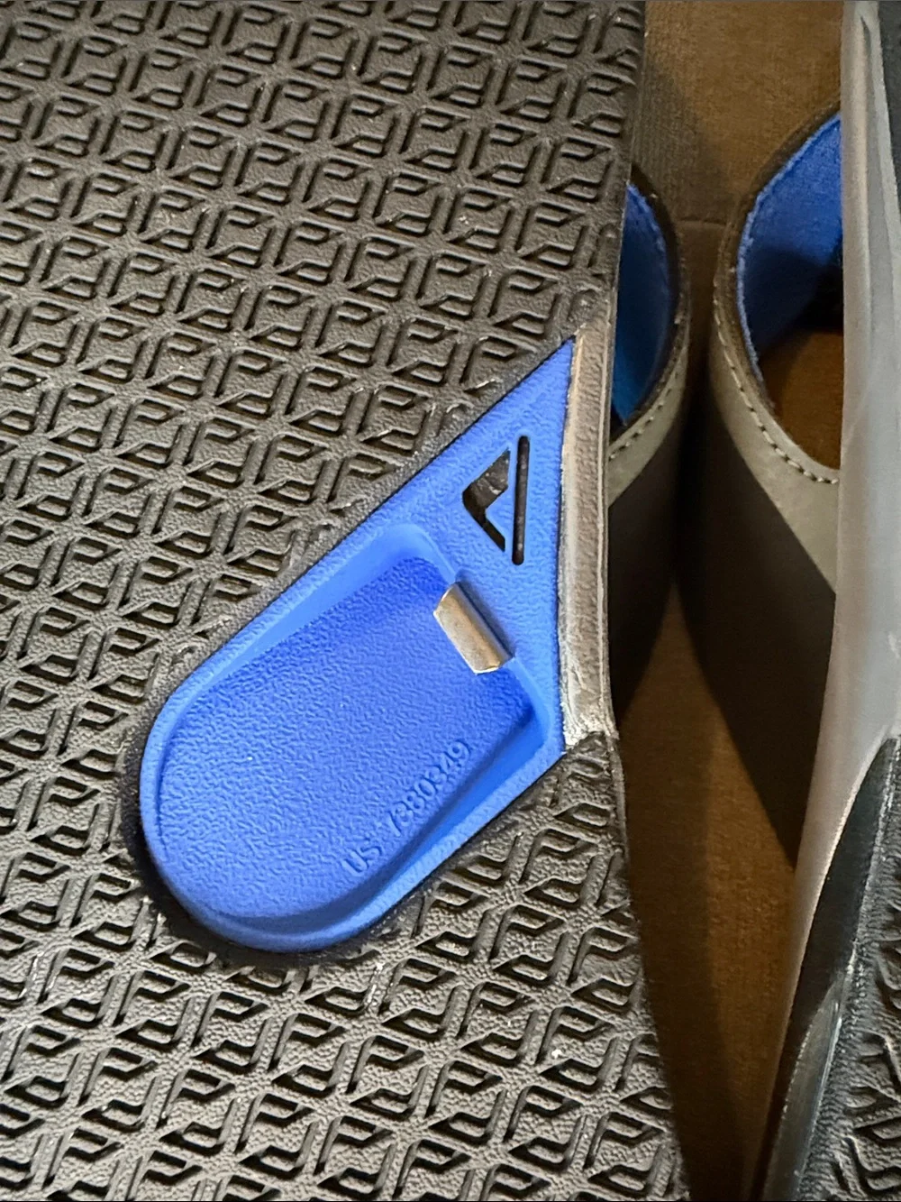 Reef Fanning Men's Gray and Blue Flip-Flop Sandals with bottle opener on sole